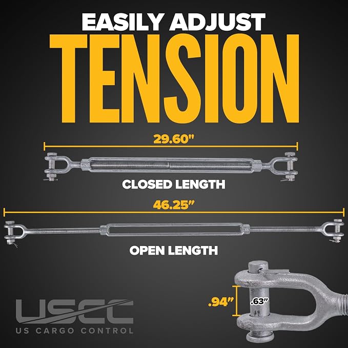 Tensores para cables de acero Quijada 3/4"x18" Paquete 4 miniatura 2