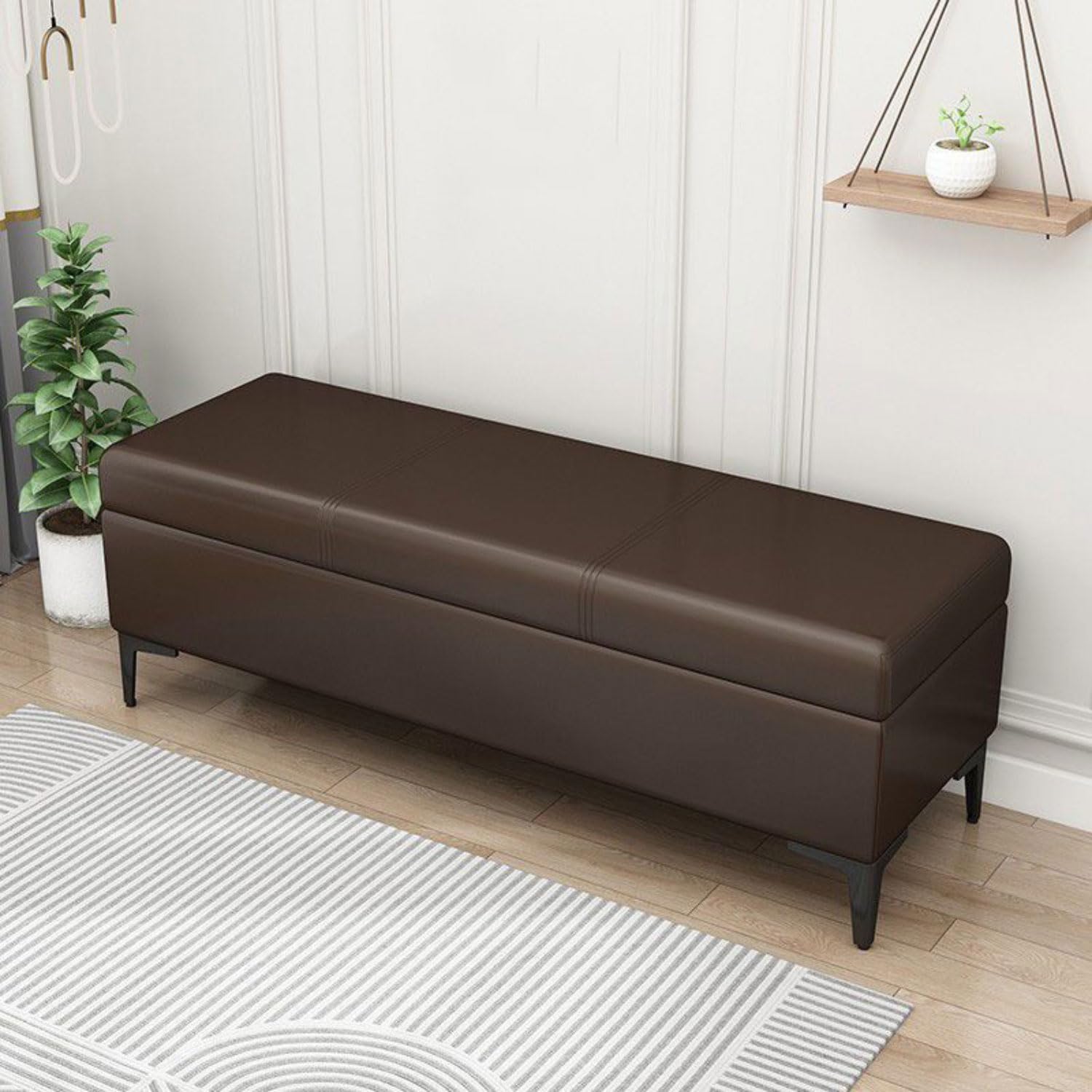 Meuble à Chaussures Banc Ottoman Gris Gain de Place pour Entrée Encombrée