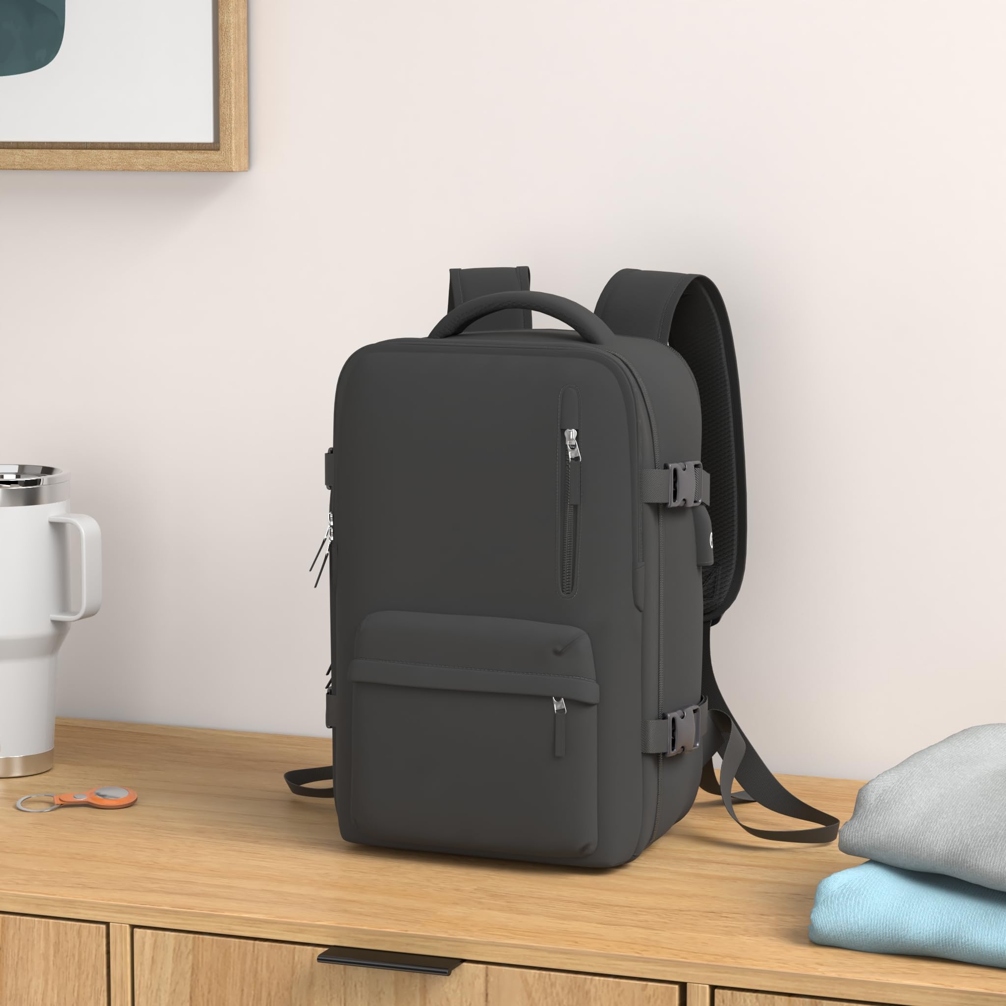 BJLFS Borse da Cabina per Ryanair 40×30×20 Zaino da Viaggio con Sottovuoto Bagaglio a Mano 40x20x25 Easyjet 45×36×20,Zaino Wizzair 40x30x20,Zaino Casual per laptop da 14 pollici per scuola