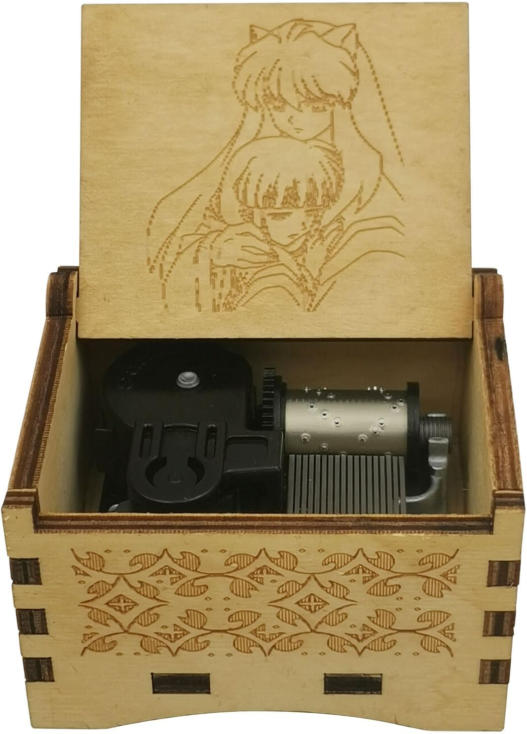 to Love's End‌ Music Box Laser Wood Hand Crank Musical Box Gifts for Anime Fans Birthday Christmas Valentine's Day (57-SJ1 Hand Crank)