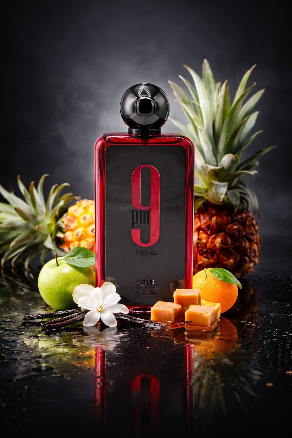 9PM Rebel Eau de Parfum 100ml – Perfume Unisex para Hombre y Mujer, Fresco Intenso, Larga Duración, con Notas de Piña y Maderas + Atomizador Drikanbest 5ML Gratis