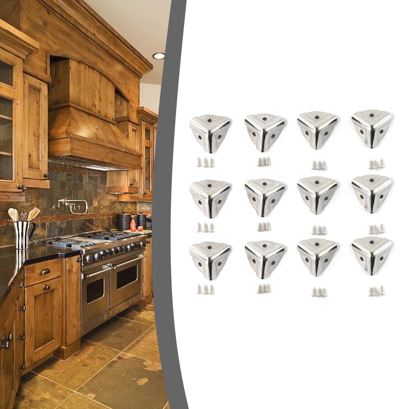 4812PCS Protezioni angolari in metallo per scatole di legno e protezione mobili (4PCS)