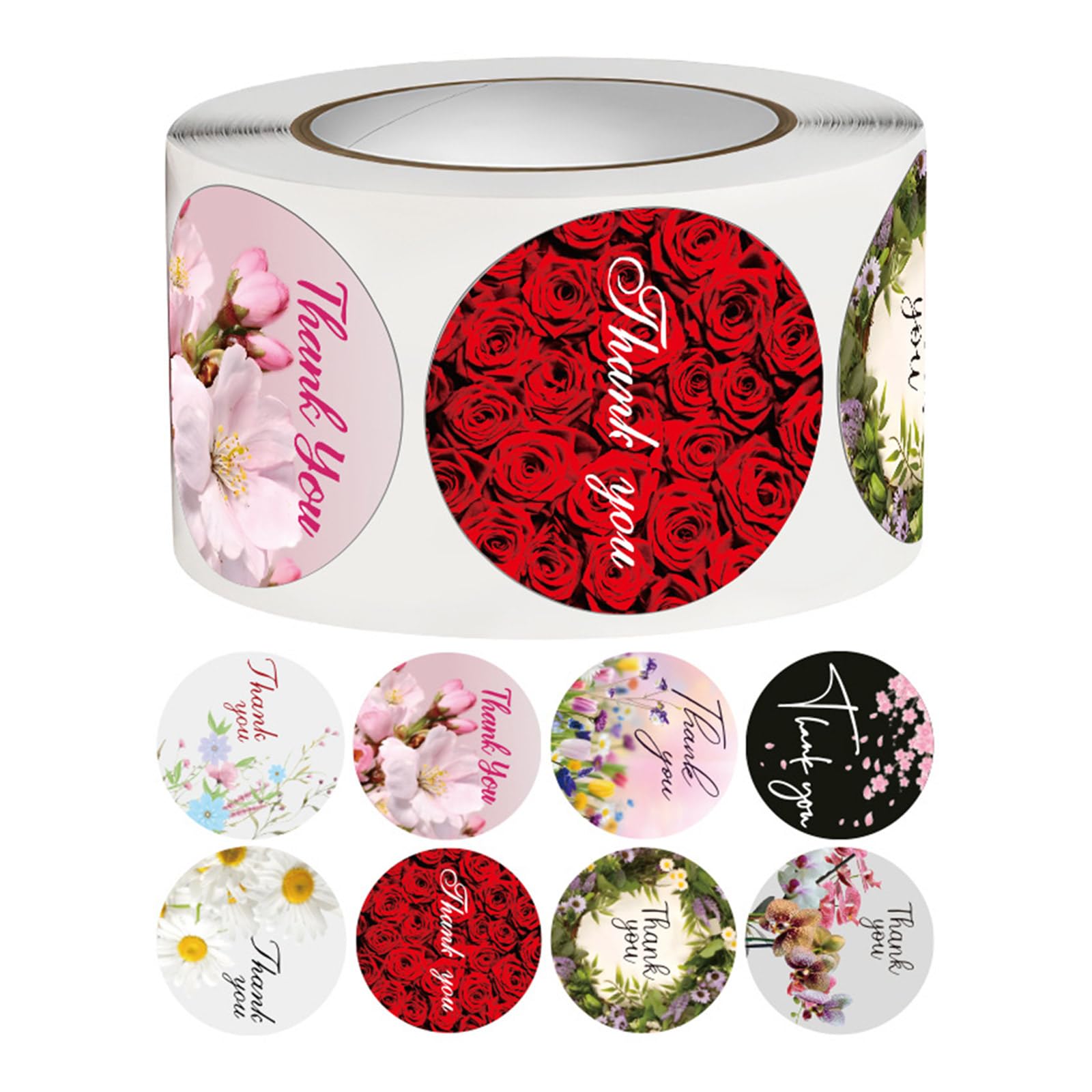 Jazuaiao Round Sticker Self-Adhesive Sticker Valentine ' s Day Thank You Reward Decorative Labels Self-adhesive