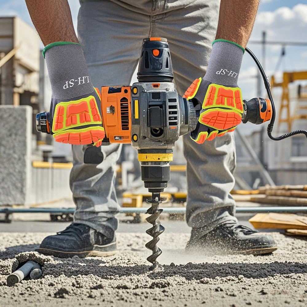 TPR Impact Gloves,Safety Gloves with Reinforced Thumb,Excellent Grip and Abrasion Resistance For Work Gloves.
