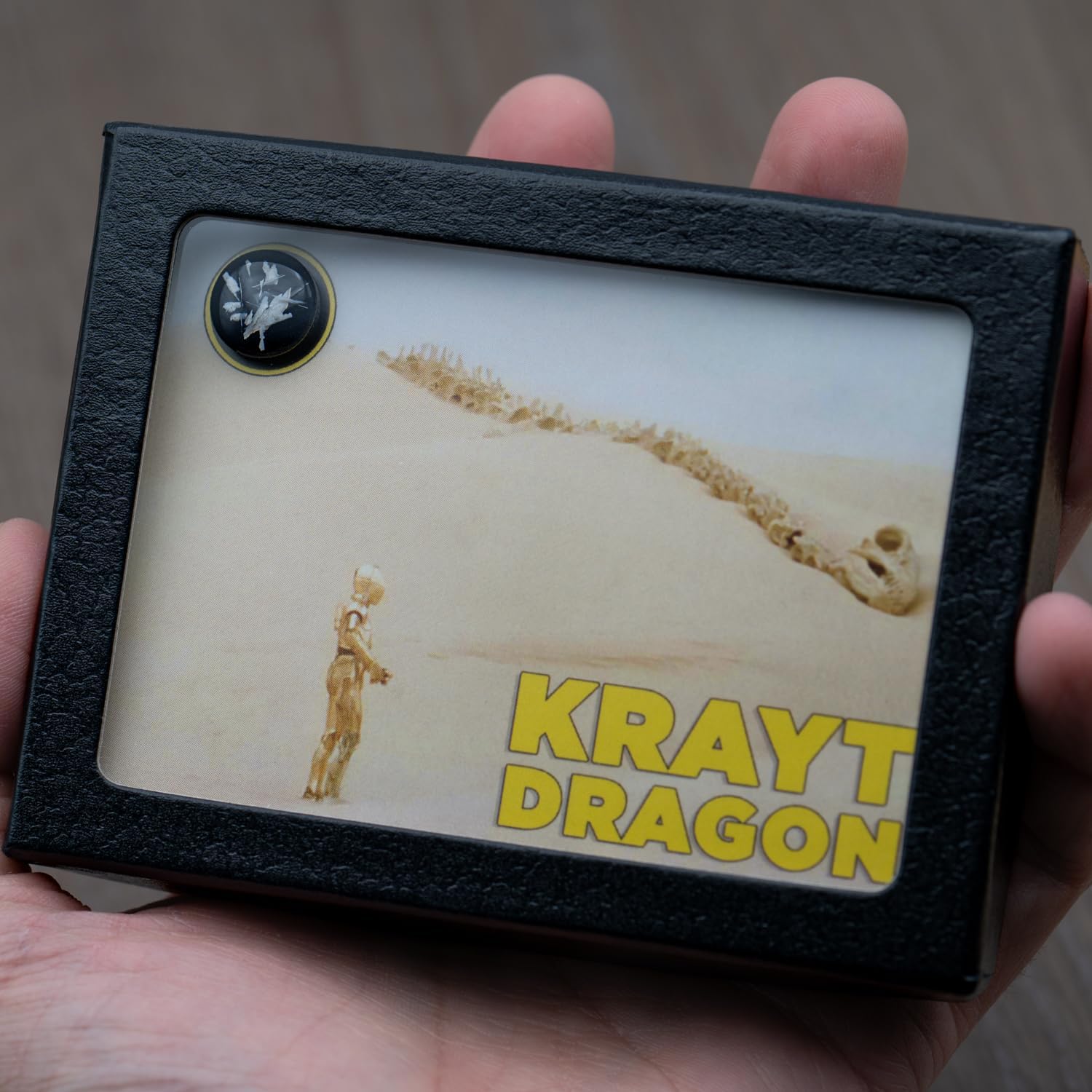 Mini Museum Star Wars Episode IV Krayt Dragon Prop Fragment, Original 1977 Movie Memorabilia, Display Box