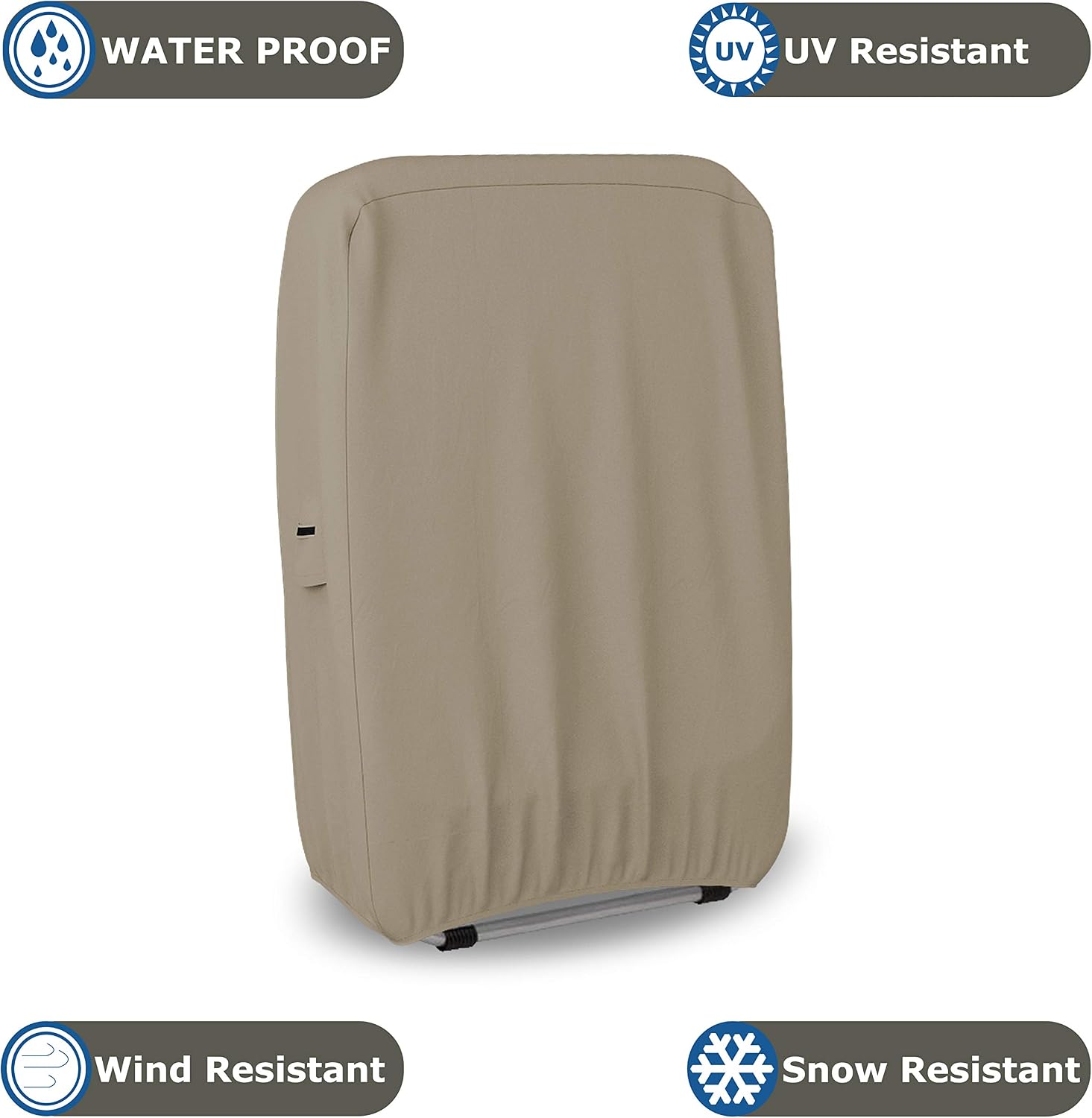 Covers & All Outdoor Zero Gravity Chair Covers, Made of 12 oz Waterproof & UV-Resistant Cover Max Fabric with Air-Vents (33" W x 37" H x 9" D, Beige)