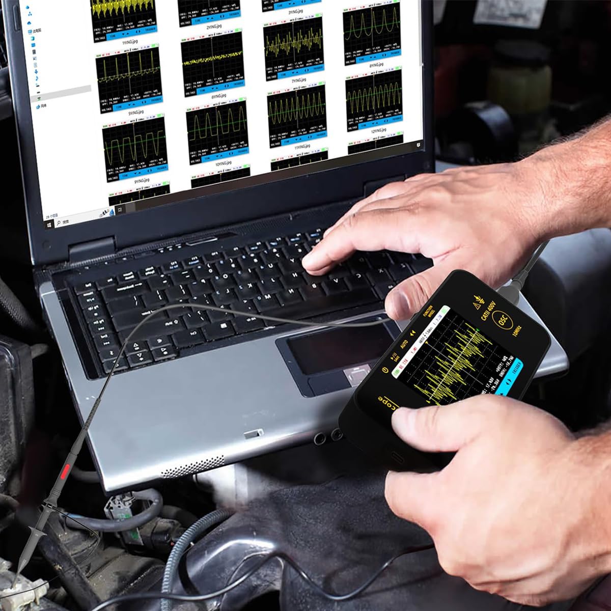 Oscilloscopio Digitale Portatile OT3, frequenza di campionamento 48MSa/S, Display a Colori da 3,2", per Elettronica Audio per autoveicoli