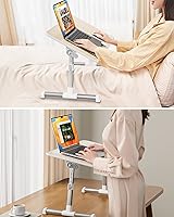 Vista 3 de SAIJI Mesa de Cama para Laptop, Escritorio de Pie Ajustable para Oficina en Casa, Escritorio Portátil Ligero Plegable para Regazo para Sofá Sillón