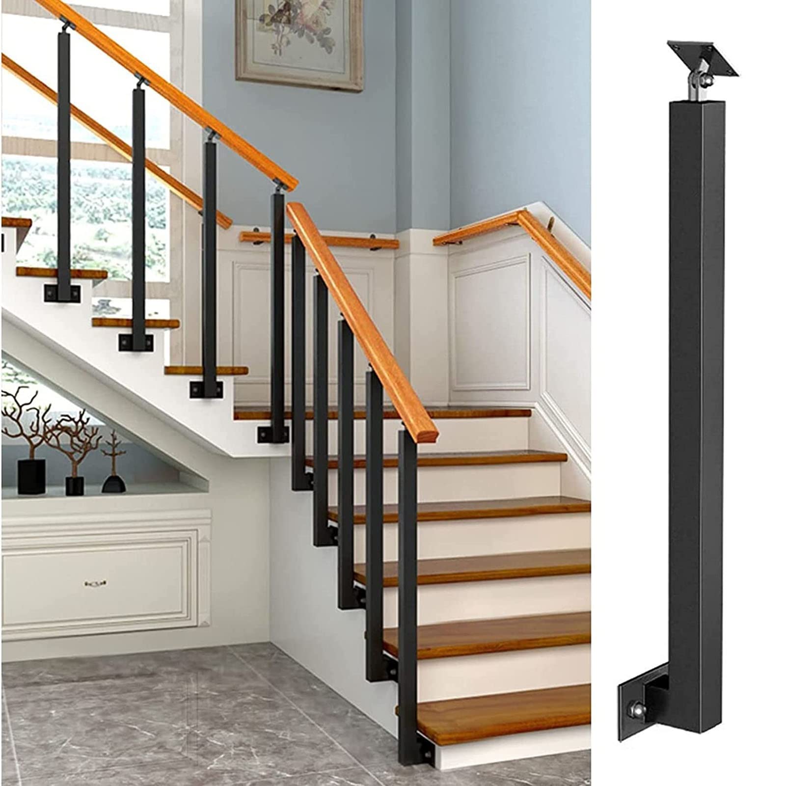 Balustre d escalier pour terrasse exterieure et renovation de jardin au design elegant noir
