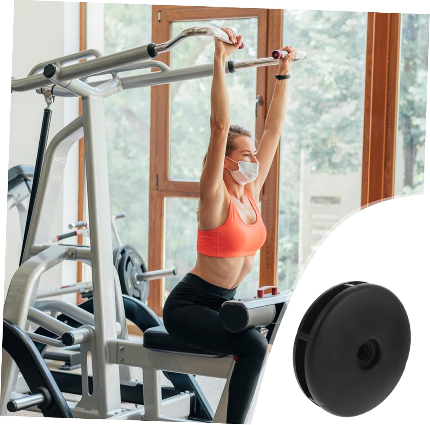 Outanaya 2pairs Replacement Pulley Cover: Fitness Equipment Pulley Guard Cap for Cable Machine Home Gym Weight Training Φ105-φ120 Cable System