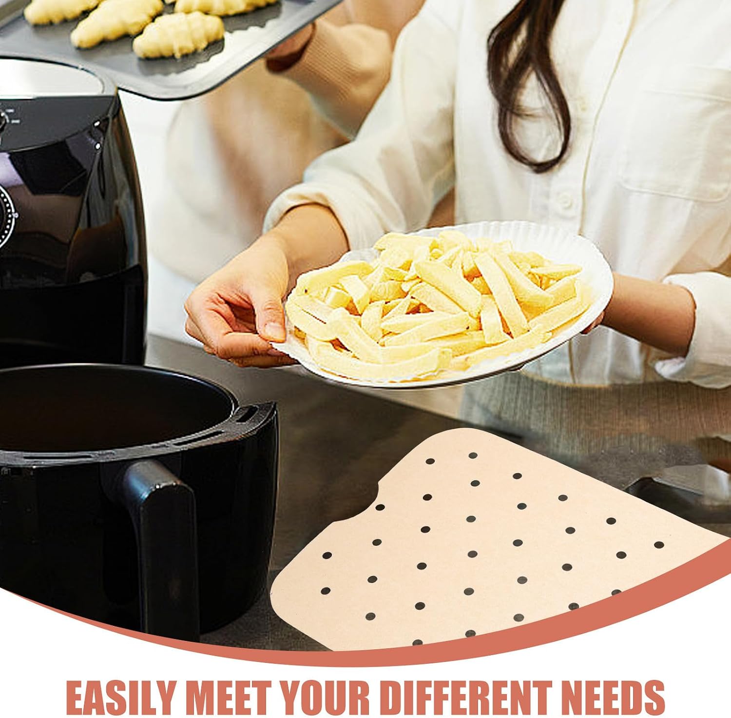 100 Sheets Disposable Perforated Air Fryer Paper Liners