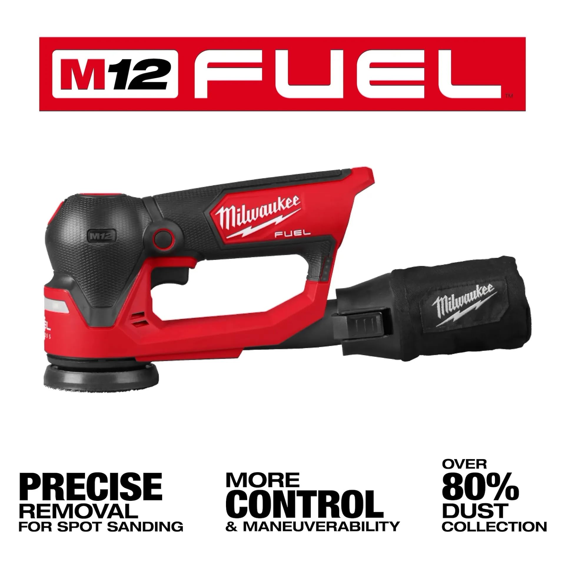 Milwaukee Electric - Lijadora orbital de detalle M12 Fuel de 76 mm