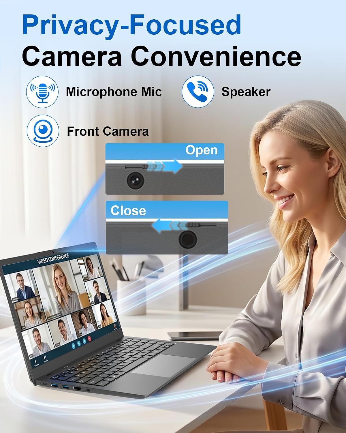 CUBIBUC Laptop Computer, 16GB RAM 512GB SSD, Pentium 6500Y Processor (Up to 3.4GHz), 14‘’ 1080P FHD IPS Display, 5000mAh Battery, WIFI5, BT5.0, Laptops for Students & Business image 6