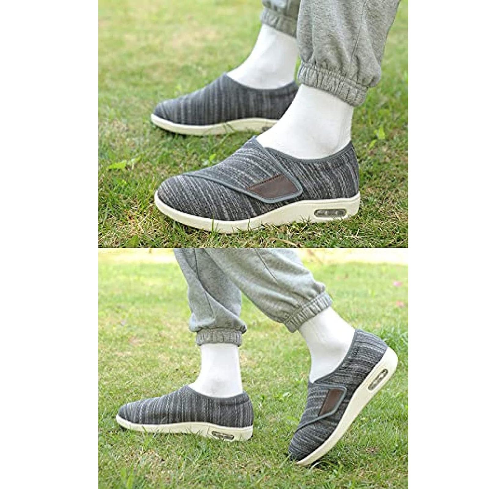 Męskie buty dla cukrzyków, regulowane buty trekkingowe, szerokie, lekkie buty dla osób starszych, opuchnięte stopy, antypoślizgowe pogrubienie i poszerzenie dna poduszki powietrznej