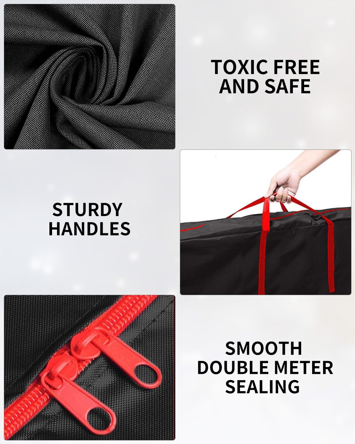 Bolsa Guardar Árbol De Navidad Grande – 175x55x75 Cm De Tela Oxford 600D Impermeable | Funda Con Asas Reforzadas Para Árbol Y Decoraciones