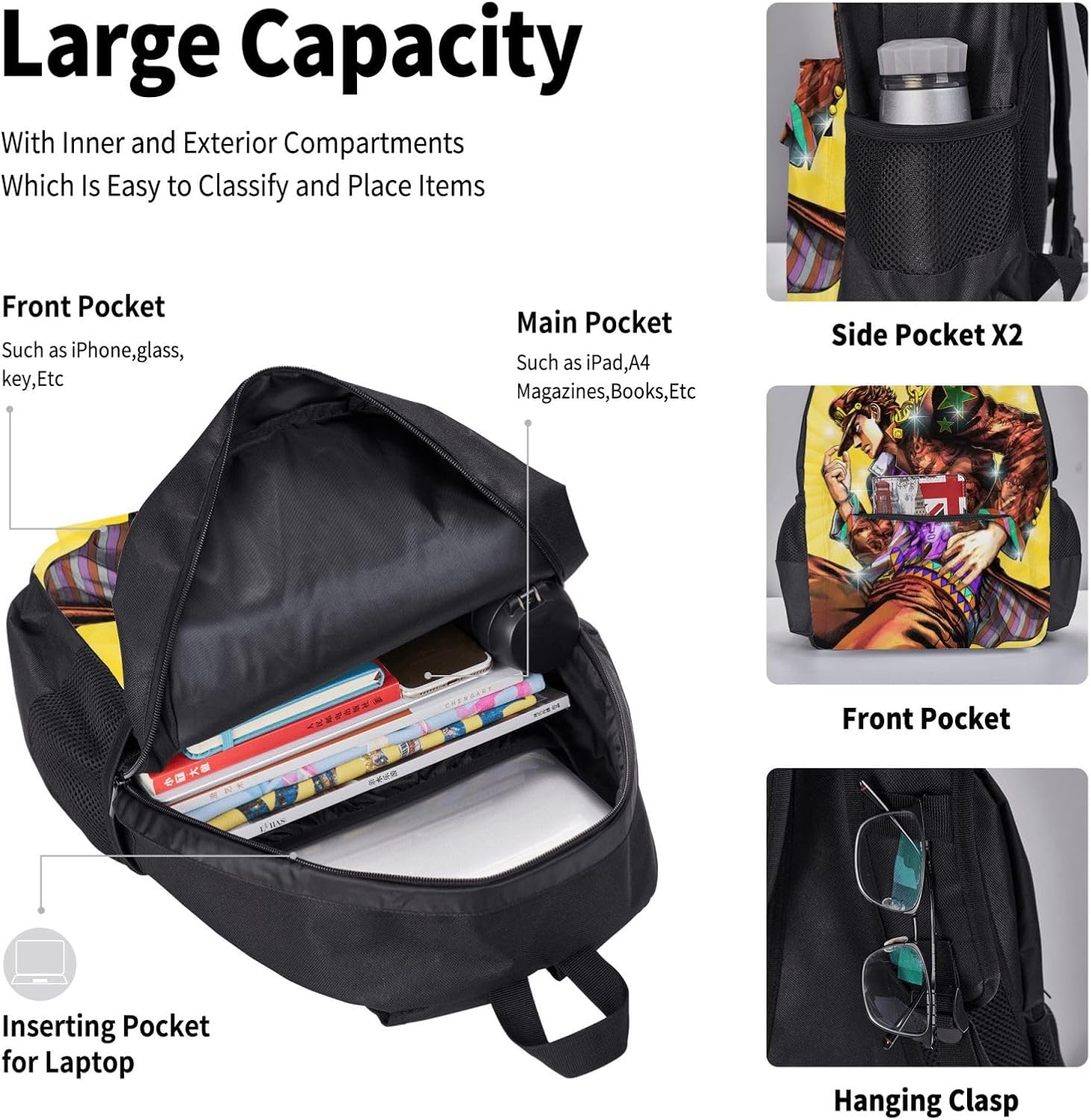 [CHAOJIMAIJIA] JOJO的奇妙冒险 保冷ランチバッグ 大容量 保冷保熱 折り畳み可能 防水 おしゃれ 男女兼用 会社