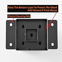 Vista 4 de Base de poste de 4 x 4, soportes de poste (tamaño interior de 3.6 x 3.6 pulgadas), anclaje de poste de acero grueso grueso con recubrimiento