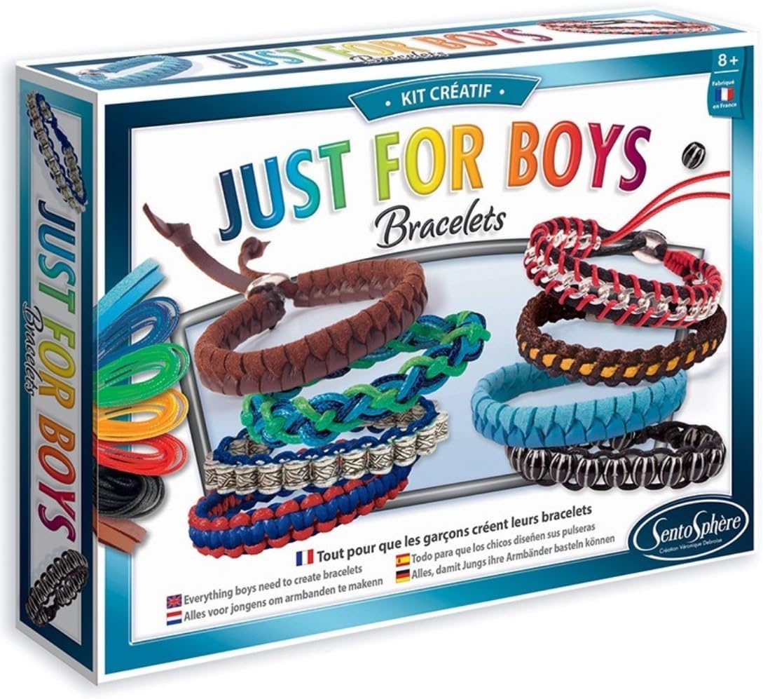 Sentosphère 835 Just for Boys Jewelry Creation Craft Set Christmas Jewellery, Silver, One Size