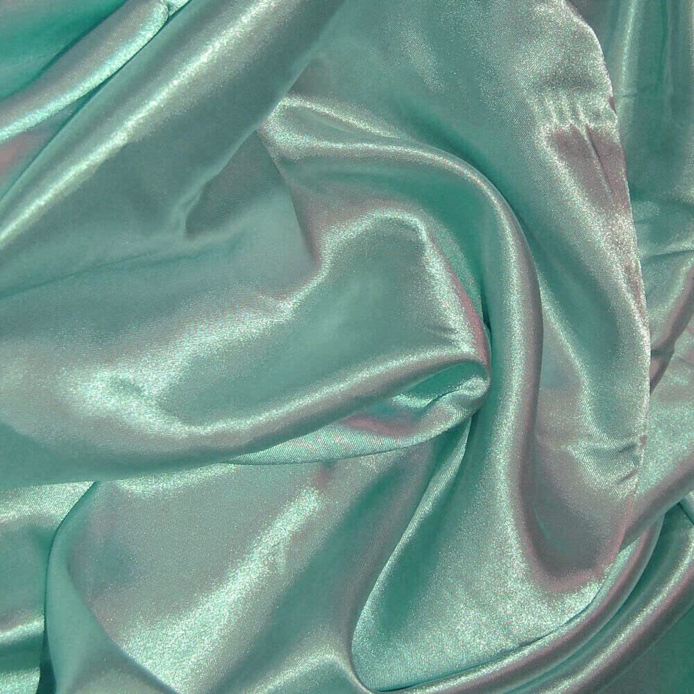 EP 100% Polyester/Poly Silk Silky Satin Fabric, Dressmaking, Wedding, Prom - Dress Craft Fabric Material 58" - 150 cm Wide Sold in Pre - Cut Lengths (4 Meter, Duck Egg (C))