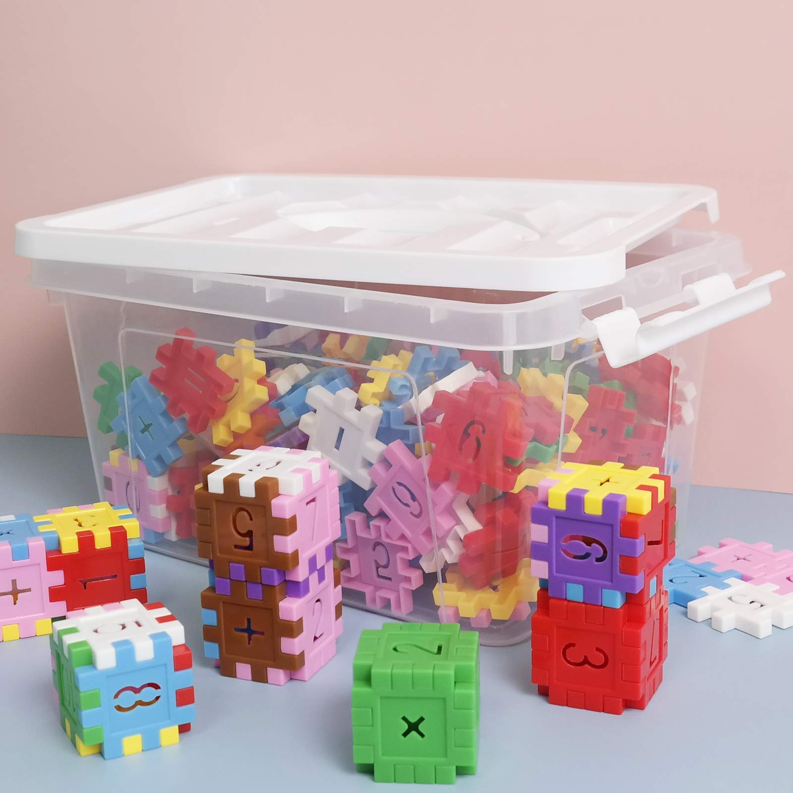 Hespama Lot de 6 boîtes en plastique transparent avec couvercles, conteneurs de rangement de 5 l