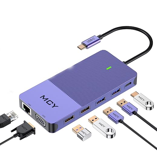 USB C Hub, MCY 5 in 1 USB Type C Hub USB C to HDMI 4K Output, USB C Adapter with SD Card Reader, USB 3.0 Ports, Compatible with MacBook Pro, XPS, Ipad Pro 2018 Chromebook Pixels and More Black Gray