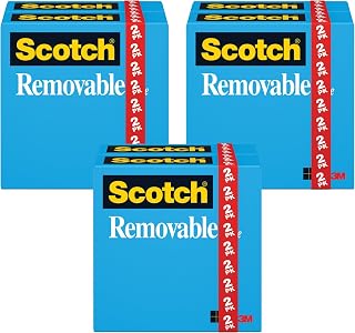 Scotch Removable Magic Tape Refill 3/4″ x 1296″ – 6 Rolls (811 Tape, Matte Invisible, Repositionable Adhesive) Temporary Posting Tape