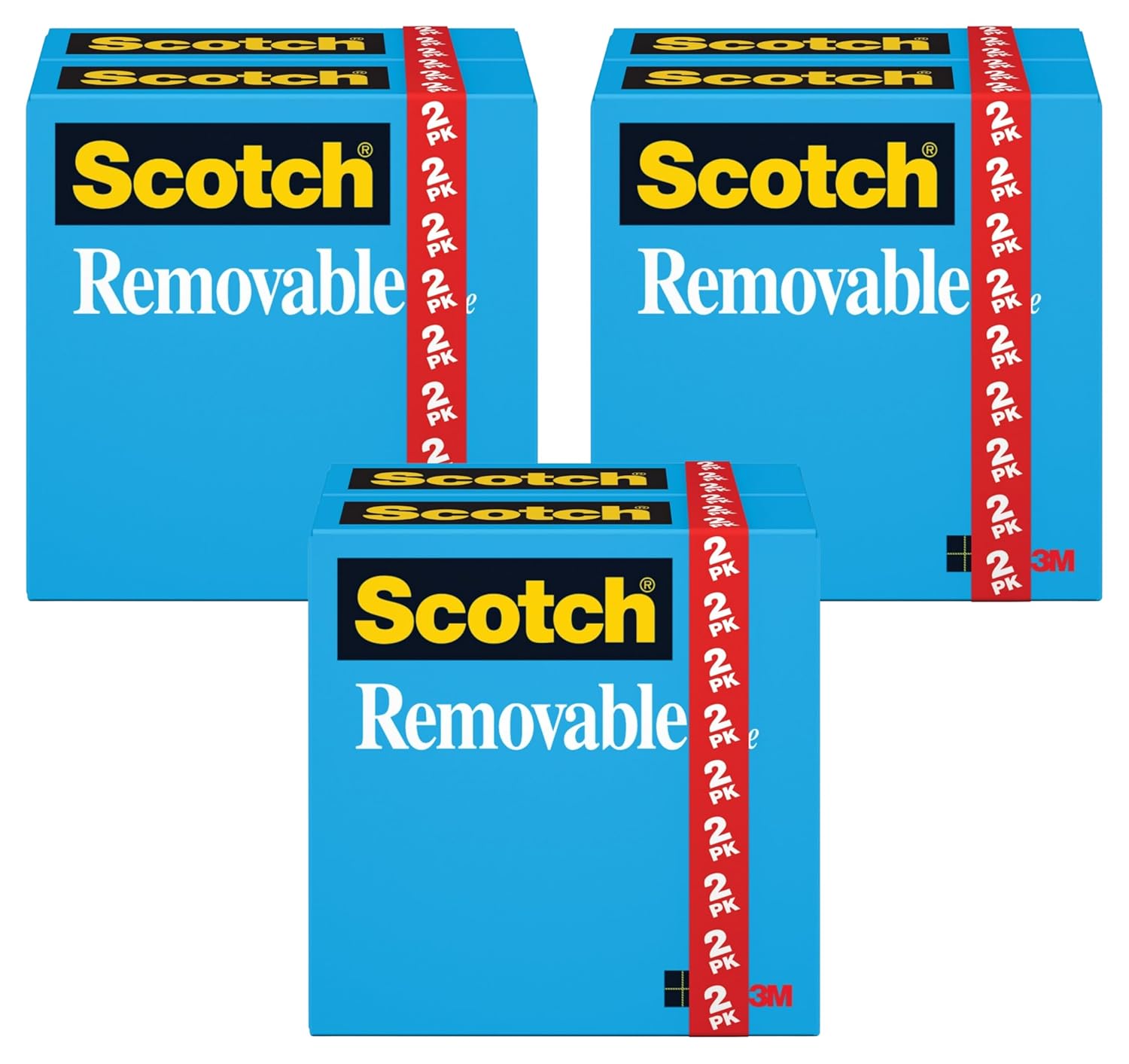 Scotch Removable Magic Tape Refill 3/4″ x 1296″ – 6 Rolls (811 Tape, Matte Invisible, Repositionable Adhesive) Temporary Posting Tape