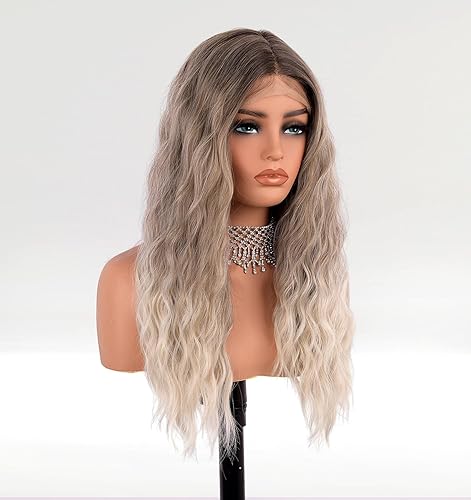 Miniatura 8 de vedar VEDAR-040-NEW - Pelucas de encaje frontal 613 sin pegamento, cabello sintético estético rubio platino, peluca de encaje para mujer, pelucas