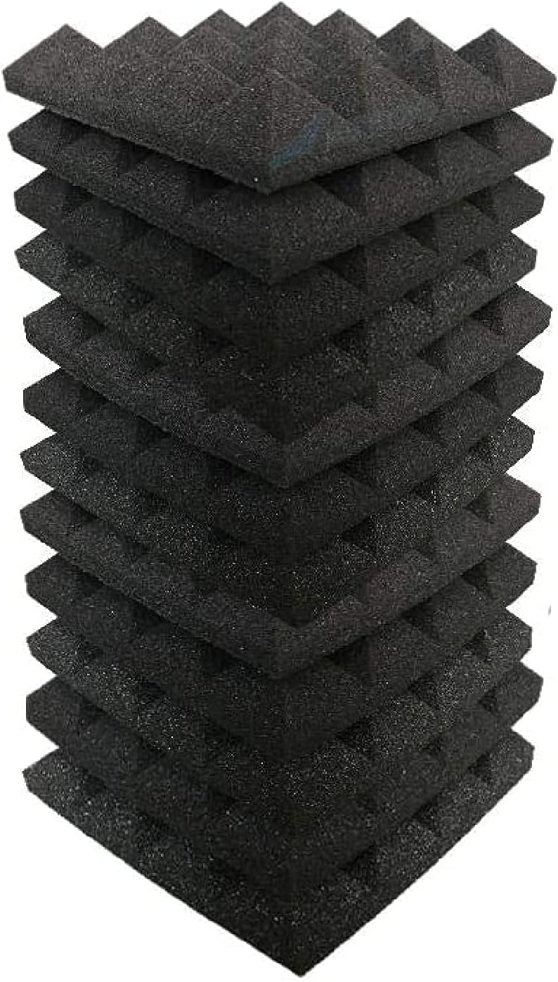 eWINNERnoise-proof cotton cotton sound-absorbing office conference room sound-absorbing panel music room sound-insulating cotton (25 * 25 * 5cm 12PCS, black)