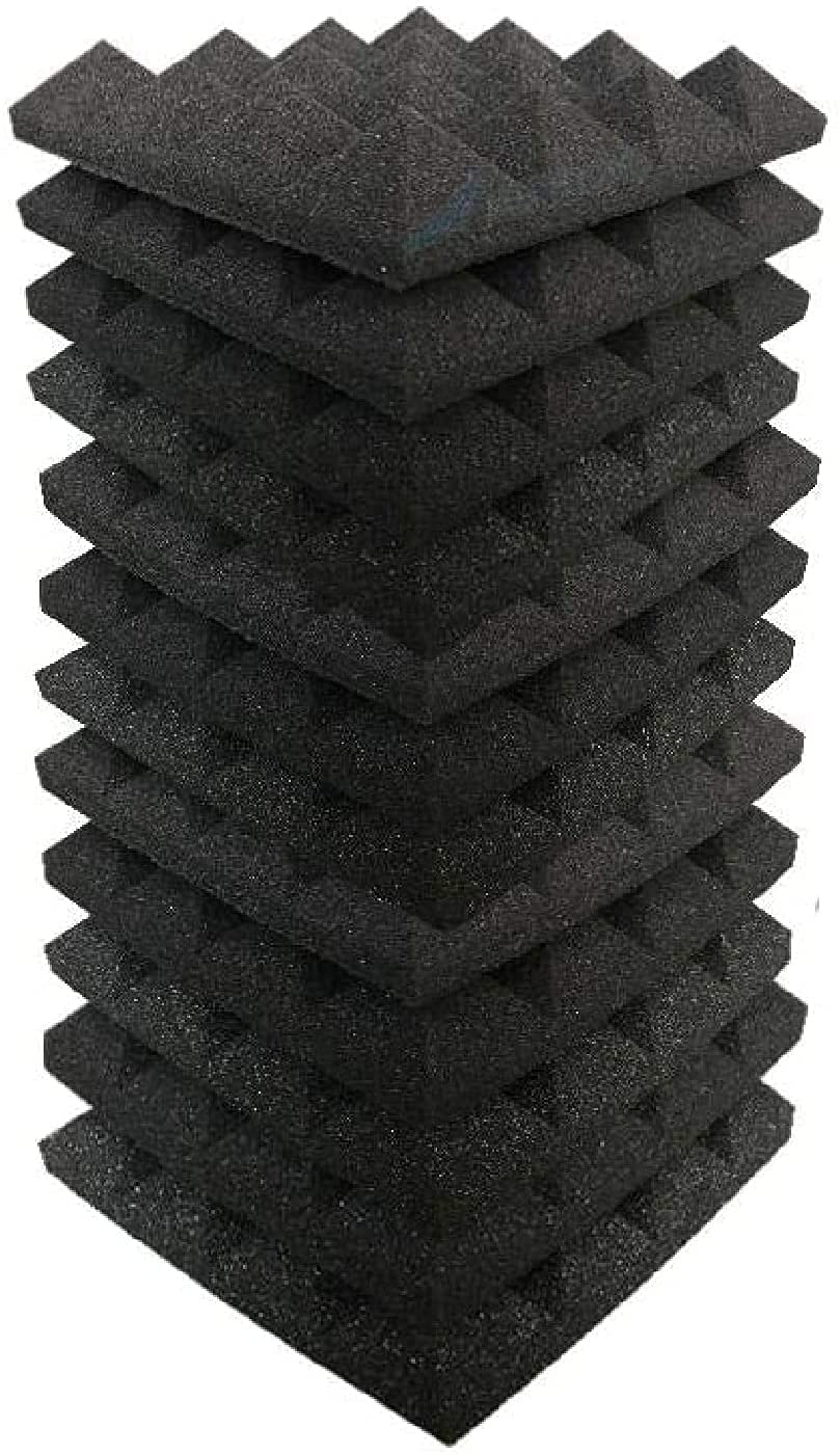eWINNERnoise-proof cotton cotton sound-absorbing office conference room sound-absorbing panel music room sound-insulating cotton (25 * 25 * 5cm 12PCS, black)