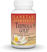 Vista 1 de PLANETARY HERBALS Triphala Gold Suplemento de hierbas ayurvédicas, 1000 mg, 60