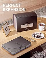 Vista 4 de ThinkTex Organizador de archivos de acordeón, carpetas de archivos expandibles de 12 y 26 bolsillos, organizador mensual de documentos de recibos