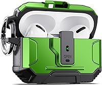 Vista 22 de DASFOND Armor - Funda rígida para auriculares Airpods Pro, grado militar, protección completa, a prueba de golpes, soporte de carga inalámbrica