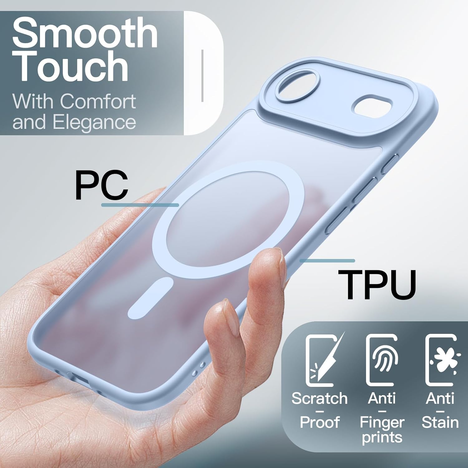 جيتك جراب مغناطيسي لموبايل ايفون اير متوافق مع ماج سيف، غطاء ج... - view 6