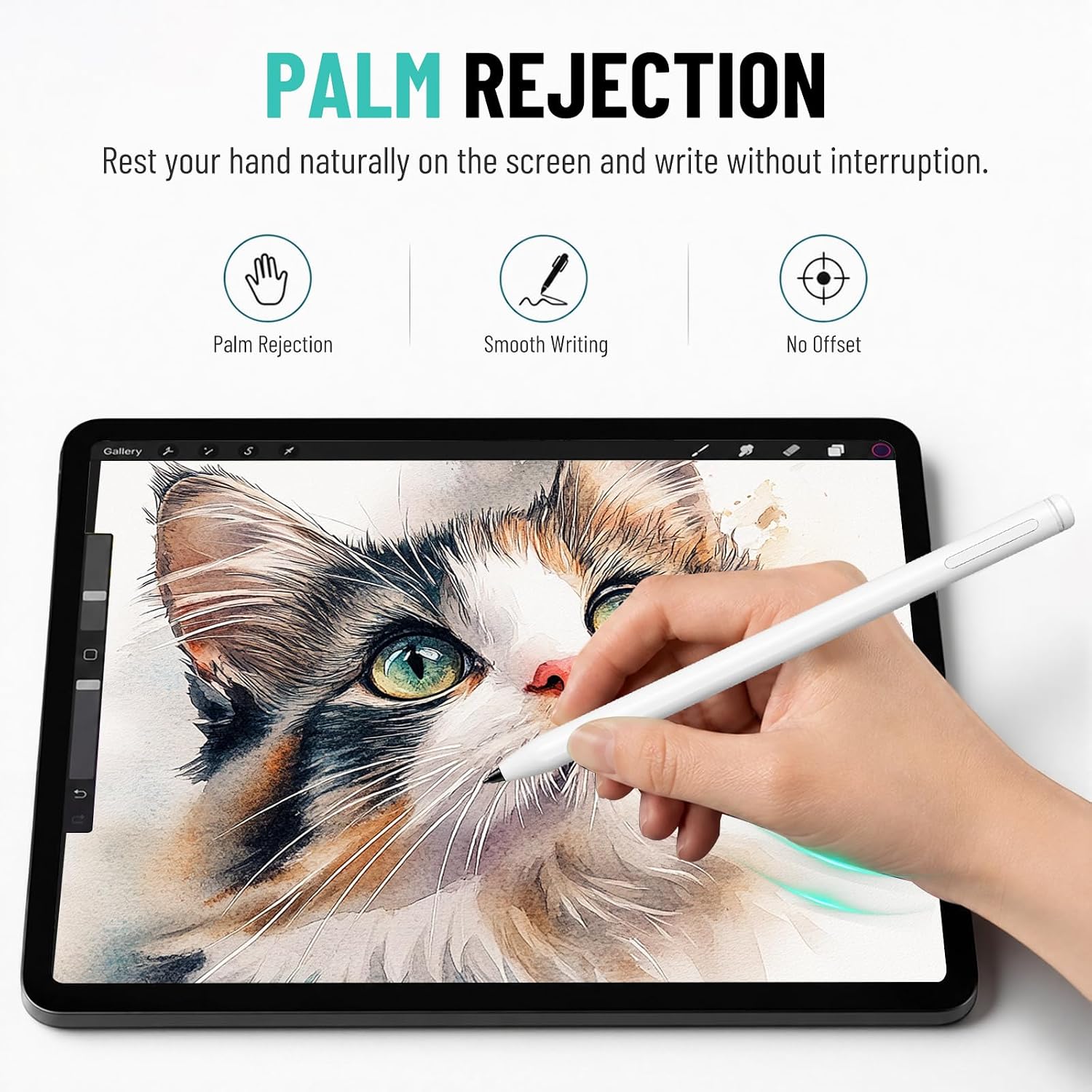 EMR Stylus Pen with Eraser for Remarkable 2, Kindle Scribe, BOOX, Samsung Galaxy Note/Tab, Wacom EMR Tablets, 4096 Pressure, Palm Rejection, Tilt Support, No Charging, Clip & 10 POM Tips, White