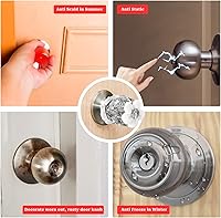 Vista 7 de Sliverdew 2 fundas para pomos de puerta, protector de pomo de puerta floral negro, suave y redondo, para puerta, reutilizable, con esponja, lavable