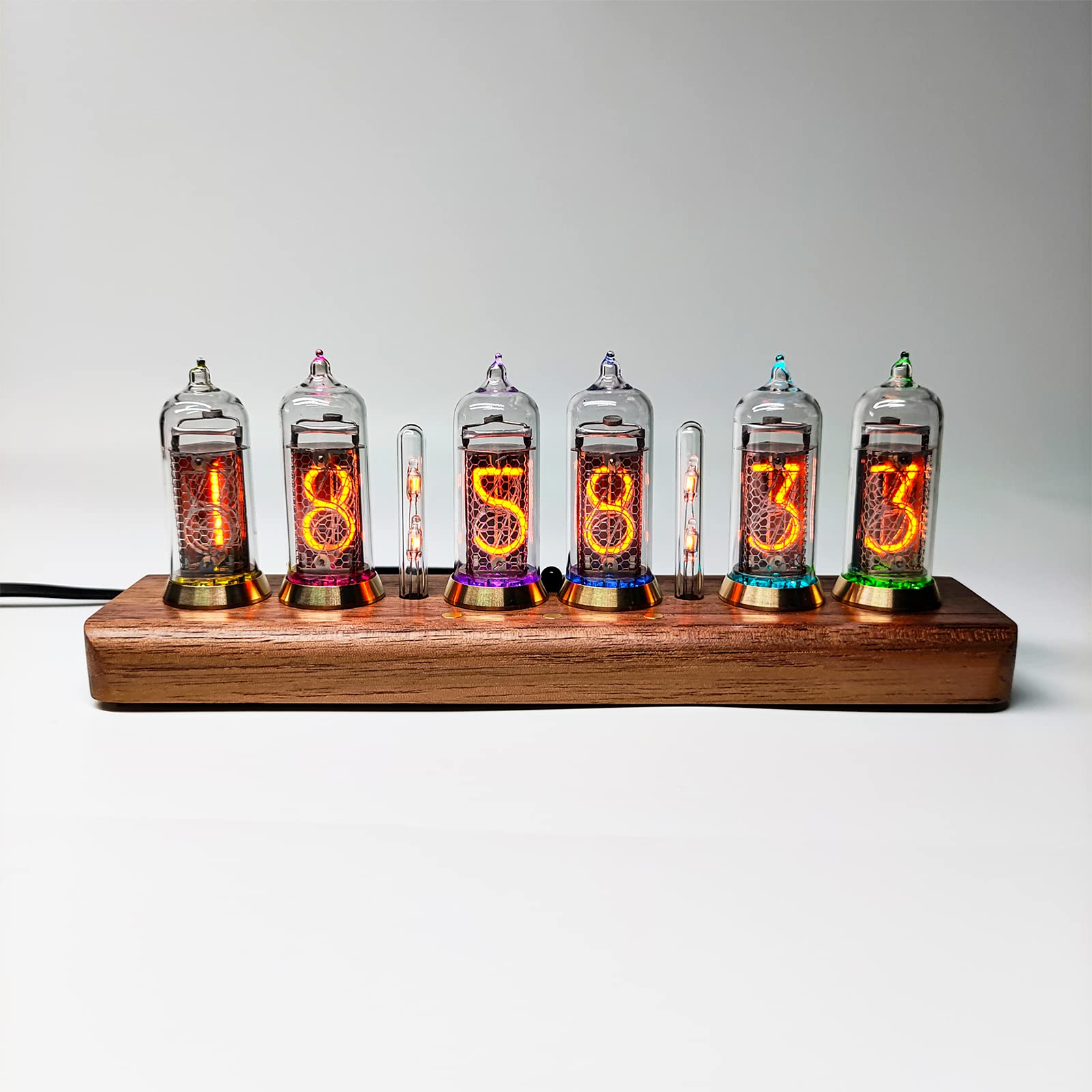 Nixie Tube Clock 6 Tubes with New and Replaceable 6xIN-14 Tubes|Vintage Retro Clock|Desk Clock|Digit