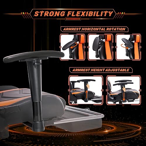 Miniatura 5 de AA Products - Silla ergonómica para videojuegos, silla ergonómica de carreras de computadora con respaldo alto, silla de oficina ajustable con