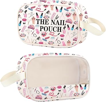 JNIAP Nail Tech Clear Makeup Bag Nail Technician Gift Nail Boss Zipper Bag The Nail Pouch NAIL cmb