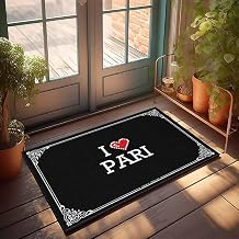 Bathmat Soft | I Love Pari - Cool Stuff for Teen Boys & Washable Living Room/Funny Bath - Bathroom Rug Runner Non Slip, Plastic40X60CM