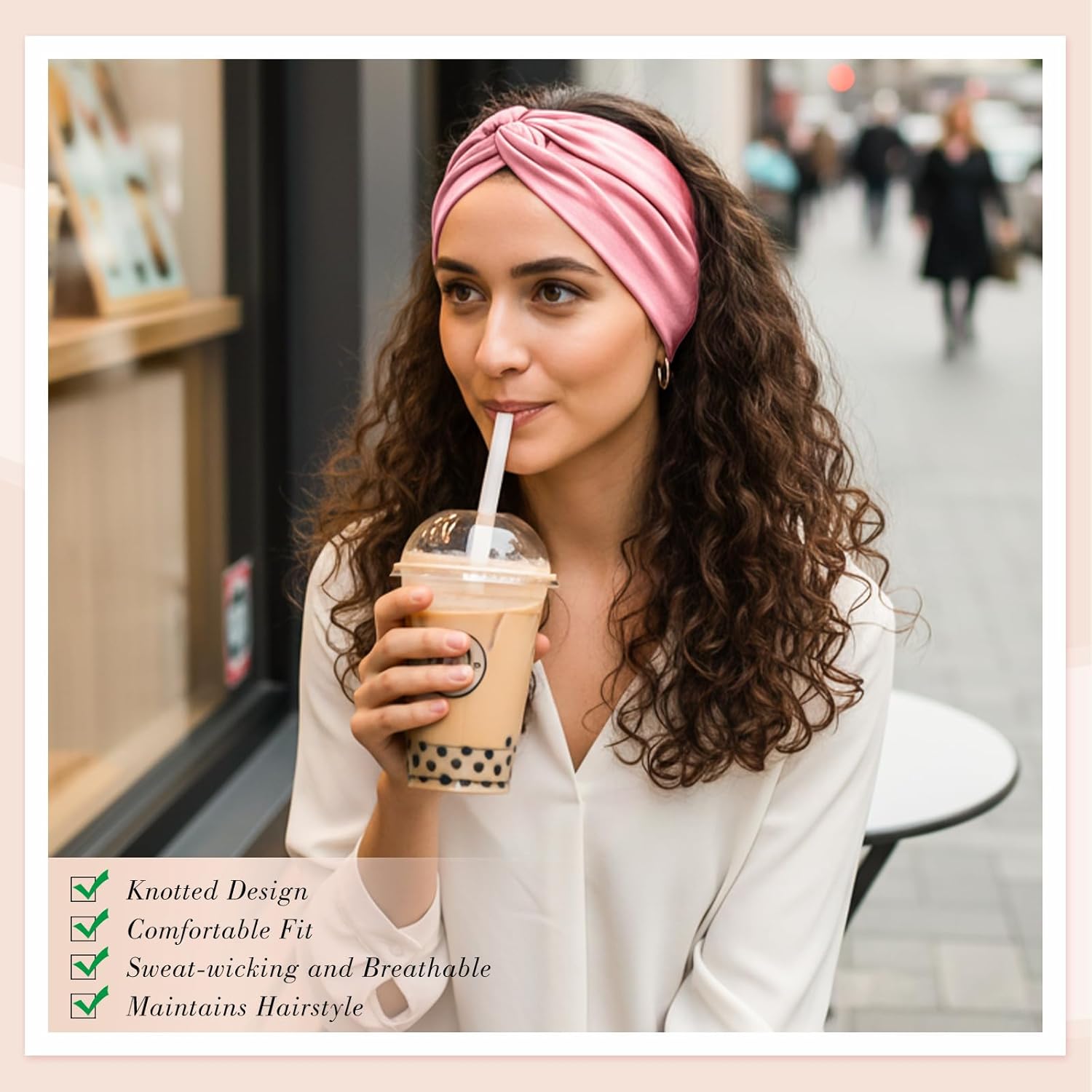 obeoby 6 Inch Cotton Wide Headbands for Work,Daily Life, 6 Pack Non Slip Hair Bands for Workers Large African Hair Wrap for Boho Outfits - Image 5