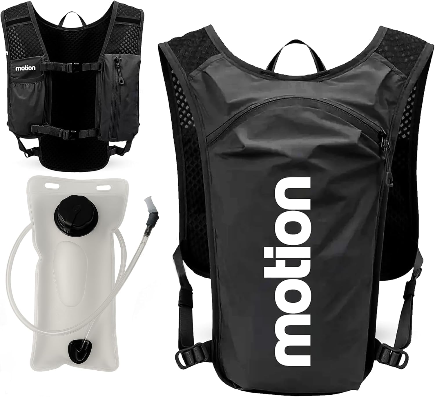 Chaleco de hidratación para correr para hombres y mujeres, mochila de hidratación reflectante ligera con bolsa de agua de 1.5 L para senderismo,