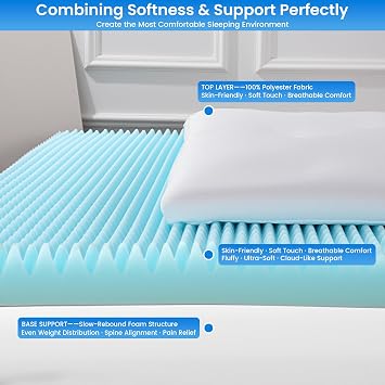 MABOZOO Double Layer Mattress Topper, King Size