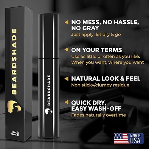 Miniatura 5 de Tinte negro para barba para hombres, color temporal de barba y tinte de cejas, tinte de bigote oscuro y colorante de barba para hombres - 0.3 fl oz