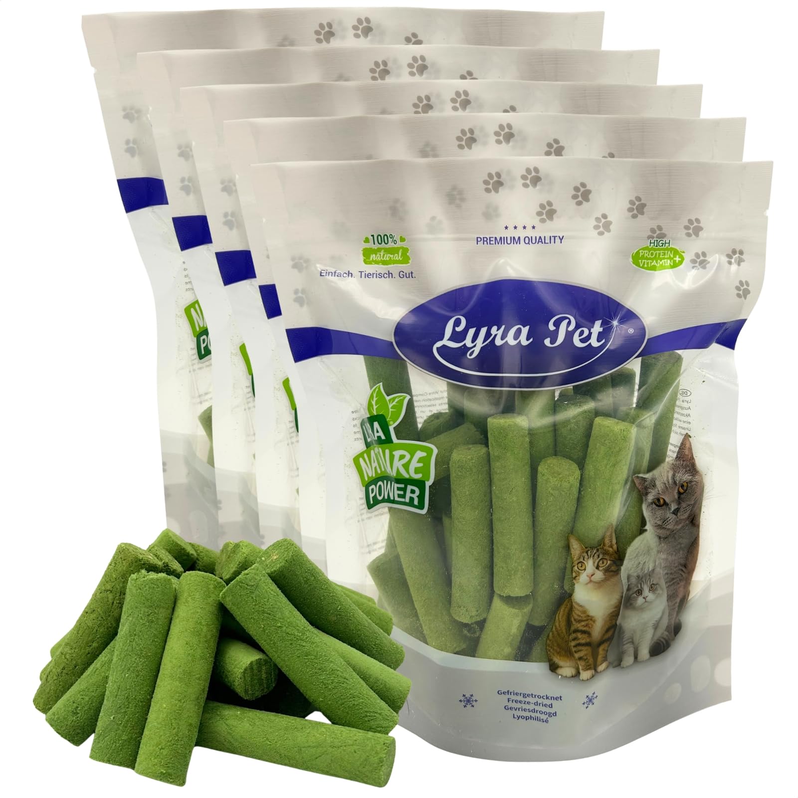 Lyra Pet® 1 kg (5 x 200 g) bâtonnets d’Herbe à Chat lyophilisés