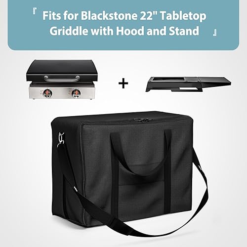 Miniatura 2 de SHINESTAR Bolsa de transporte para plancha Blackstone de 17 pulgadas y 22 pulgadas con capucha y soporte, bolsa de transporte portátil para viajes,