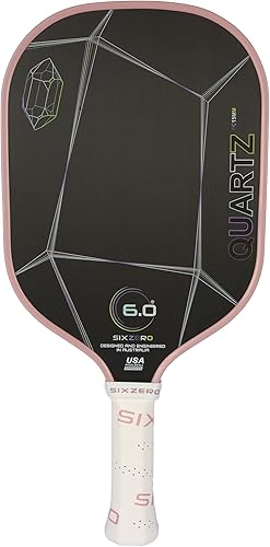 Six Zero Pickleball Paleta de pickleball de cuarzo, construcción premium, carbono crudo, ideal para principiantes