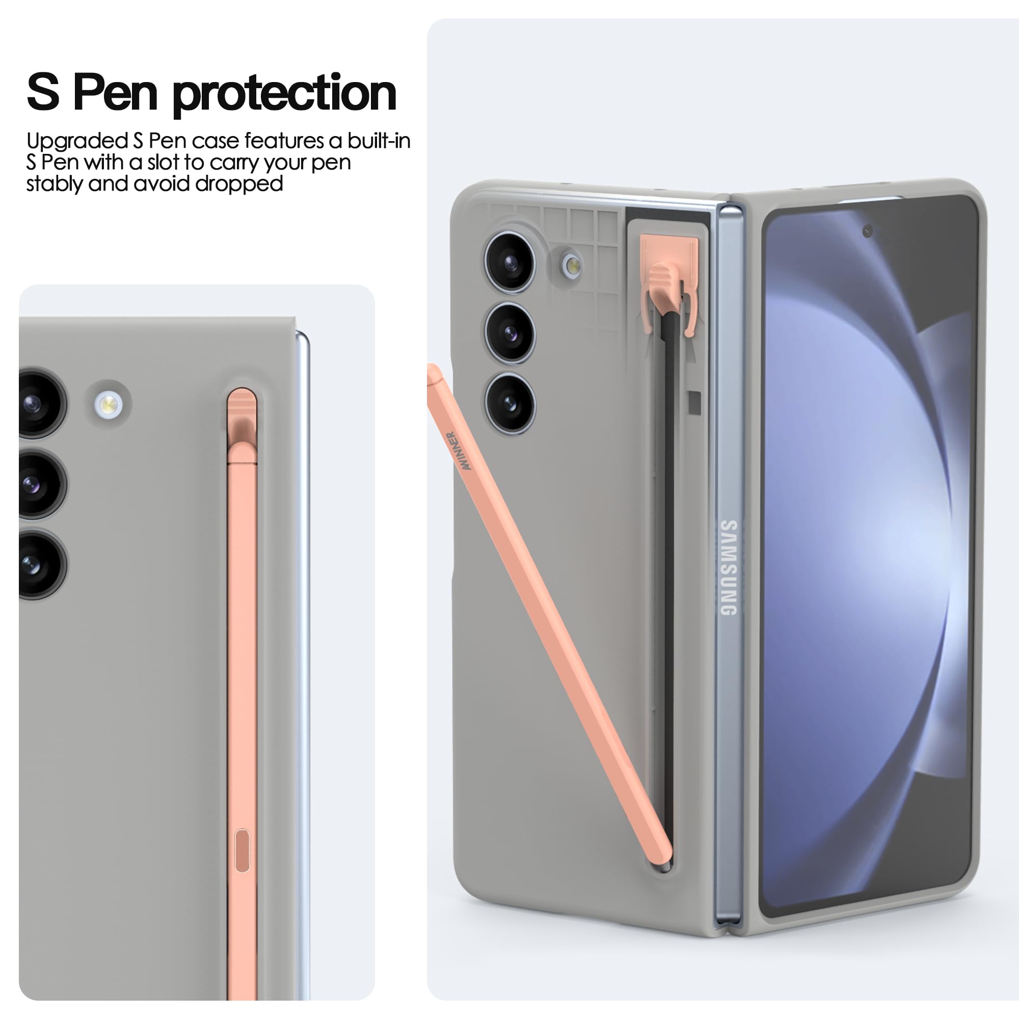 Amazon | AWINNER Samsung Galaxy Z Fold5 スリムSペンフォンケース 