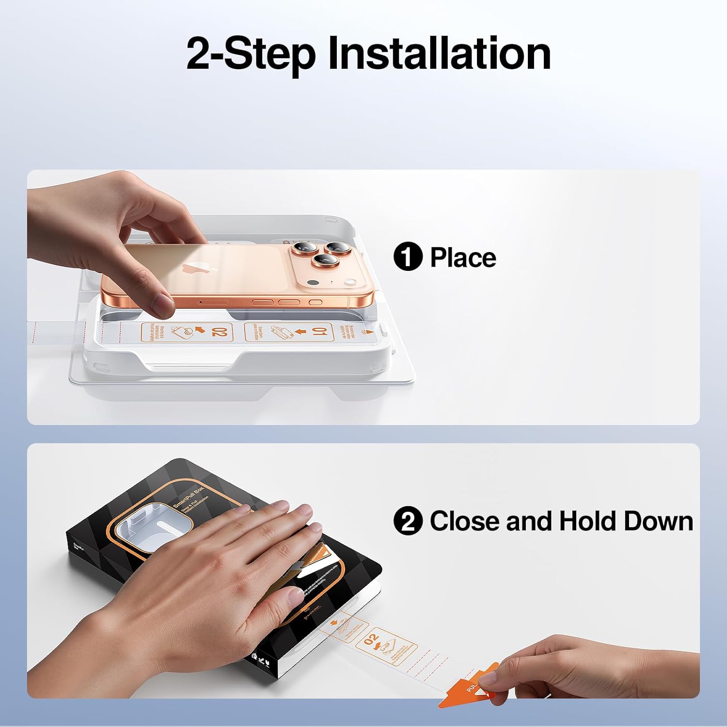 SMARTDEVIL 2-Pack Tempered Glass Screen Protector for iPhone 17 Pro Max, SmartPull Box Bubble-Free Instant Install Applicator, 9H Military-Grade Protection, Case-Friendly - Image 2