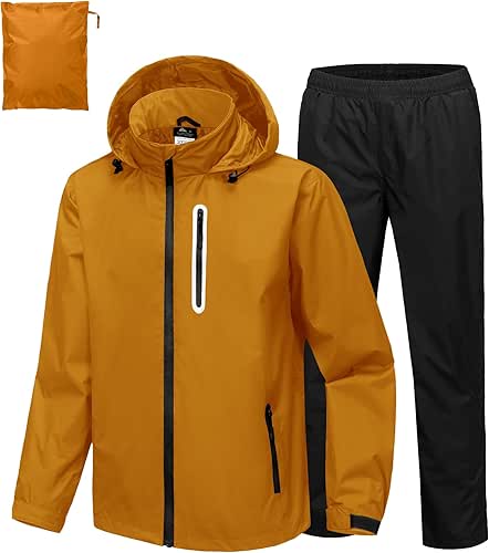 Men's Waterproof Golf Rain Suit Rain Gear Jacket and Pant